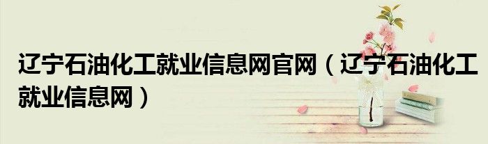 辽宁石油化工就业信息网官网（辽宁石油化工就业信息网）