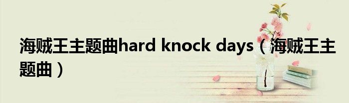 海贼王主题曲hard knock days（海贼王主题曲）