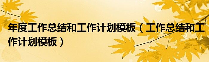 年度工作总结和工作计划模板（工作总结和工作计划模板）