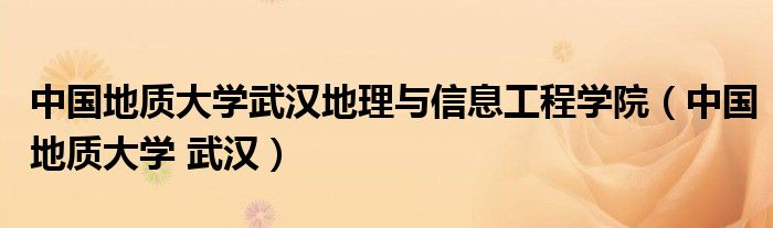 中国地质大学武汉地理与信息工程学院（中国地质大学 武汉）