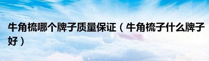 牛角梳哪个牌子质量保证（牛角梳子什么牌子好）