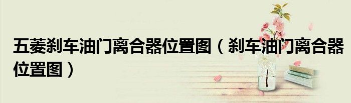 五菱刹车油门离合器位置图（刹车油门离合器位置图）