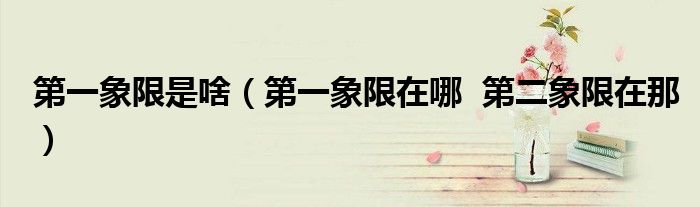 第一象限是啥（第一象限在哪  第二象限在那）