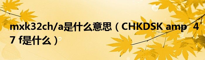 mxk32ch/a是什么意思（CHKDSK amp  47 f是什么）