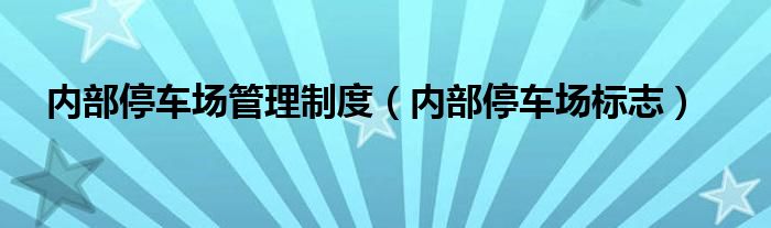 内部停车场管理制度（内部停车场标志）