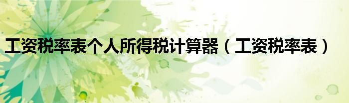 工资税率表个人所得税计算器（工资税率表）