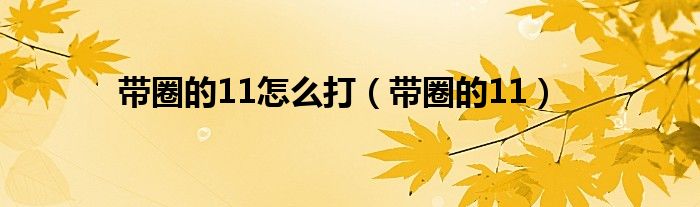 带圈的11怎么打（带圈的11）