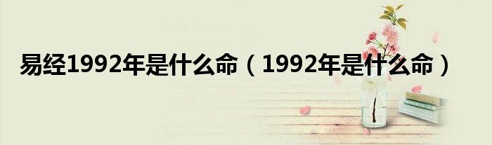 易经1992年是什么命（1992年是什么命）