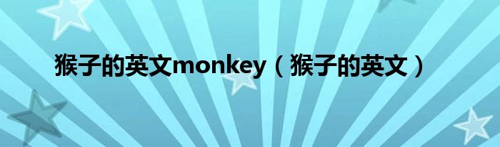 猴子的英文monkey（猴子的英文）