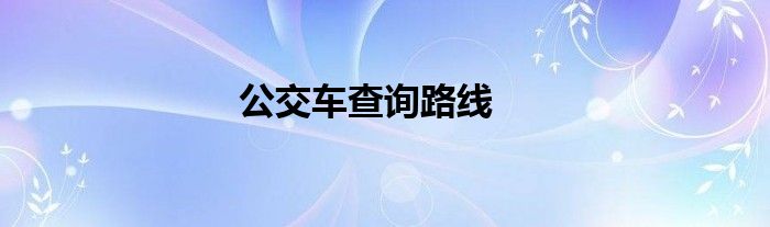 公交车查询路线