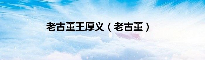 老古董王厚义（老古董）