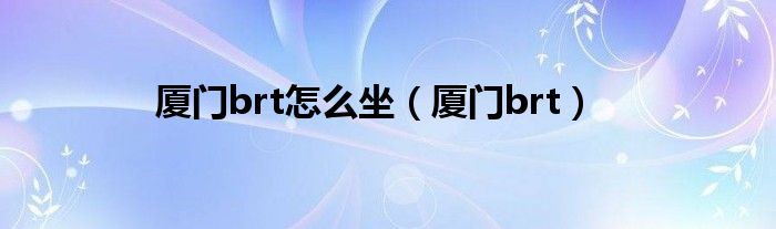 厦门brt怎么坐（厦门brt）