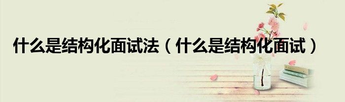 什么是结构化面试法（什么是结构化面试）