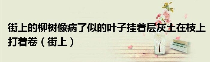 街上的柳树像病了似的叶子挂着层灰土在枝上打着卷（街上）