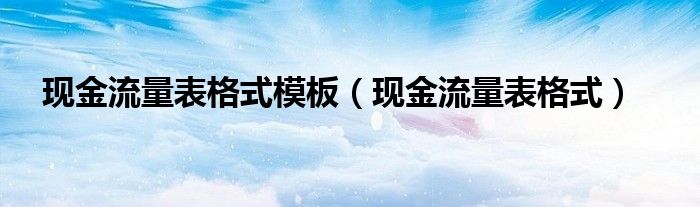 现金流量表格式模板（现金流量表格式）