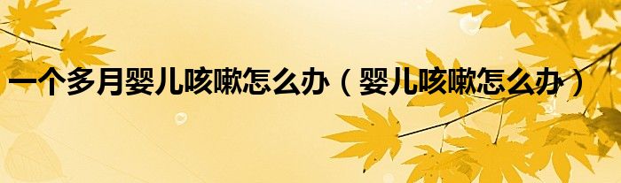 一个多月婴儿咳嗽怎么办（婴儿咳嗽怎么办）