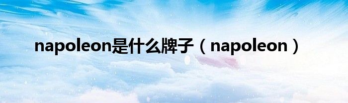 napoleon是什么牌子（napoleon）