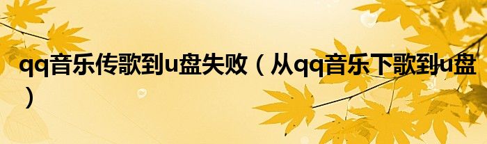 qq音乐传歌到u盘失败（从qq音乐下歌到u盘）