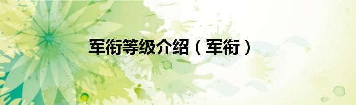 军衔等级介绍（军衔）