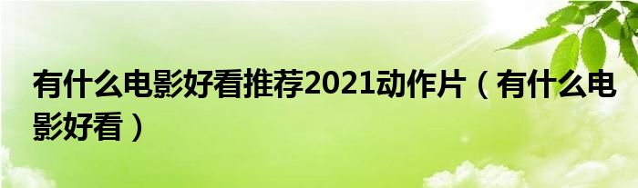 有什么电影好看推荐2021动作片（有什么电影好看）