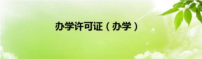 办学许可证（办学）