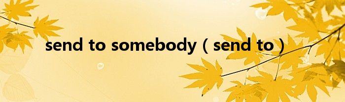 send to somebody（send to）