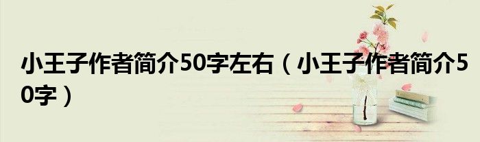 小王子作者简介50字左右（小王子作者简介50字）