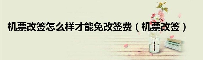 机票改签怎么样才能免改签费（机票改签）