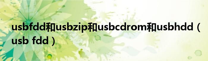 usbfdd和usbzip和usbcdrom和usbhdd（usb fdd）
