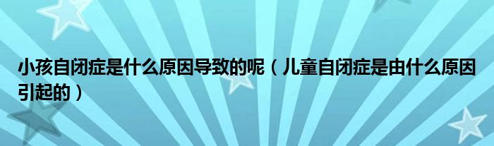 小孩自闭症是什么原因导致的呢（儿童自闭症是由什么原因引起的）