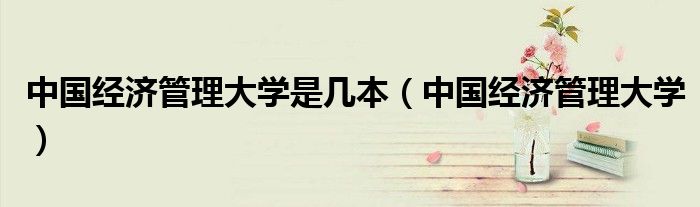 中国经济管理大学是几本（中国经济管理大学）