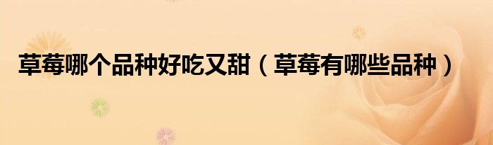 草莓哪个品种好吃又甜（草莓有哪些品种）