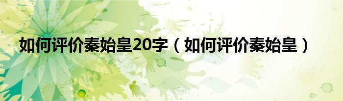 如何评价秦始皇20字（如何评价秦始皇）
