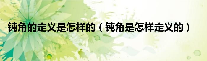 钝角的定义是怎样的（钝角是怎样定义的）