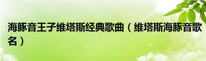 海豚音王子维塔斯经典歌曲（维塔斯海豚音歌名）