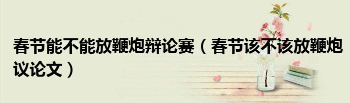 春节能不能放鞭炮辩论赛（春节该不该放鞭炮议论文）