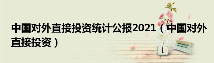 中国对外直接投资统计公报2021（中国对外直接投资）