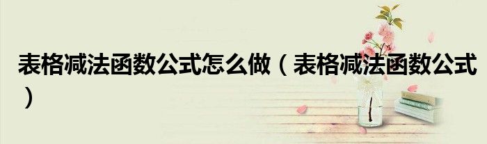 表格减法函数公式怎么做（表格减法函数公式）