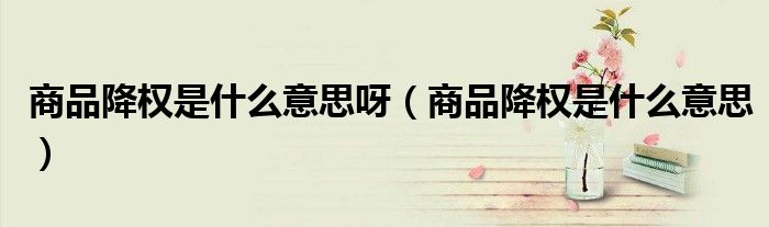 商品降权是什么意思呀（商品降权是什么意思）