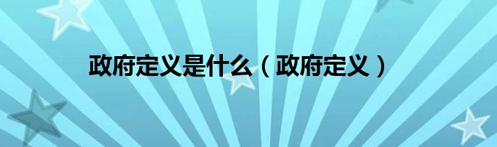 政府定义是什么（政府定义）