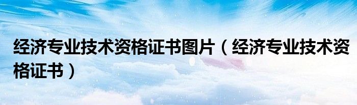 经济专业技术资格证书图片（经济专业技术资格证书）