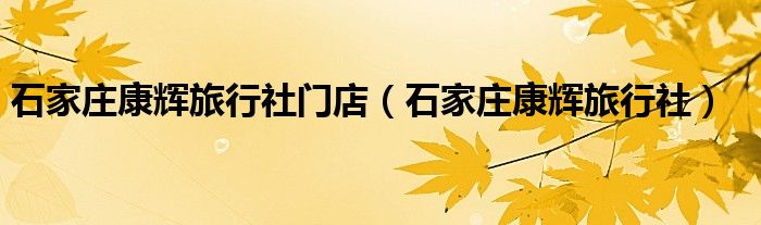 石家庄康辉旅行社门店（石家庄康辉旅行社）