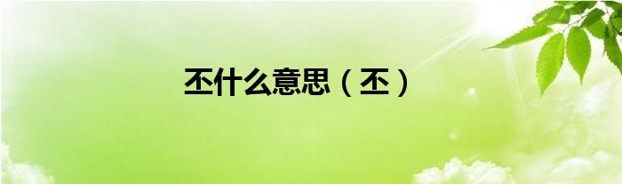 丕什么意思（丕）