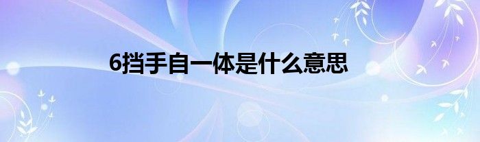 6挡手自一体是什么意思