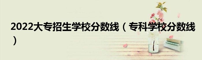 2022大专招生学校分数线（专科学校分数线）