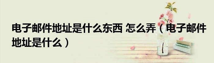 电子邮件地址是什么东西 怎么弄（电子邮件地址是什么）