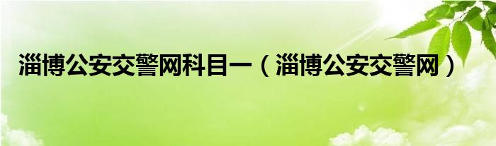 淄博公安交警网科目一（淄博公安交警网）