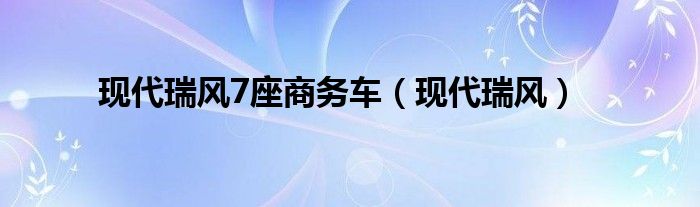 现代瑞风7座商务车（现代瑞风）