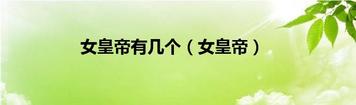 女皇帝有几个（女皇帝）