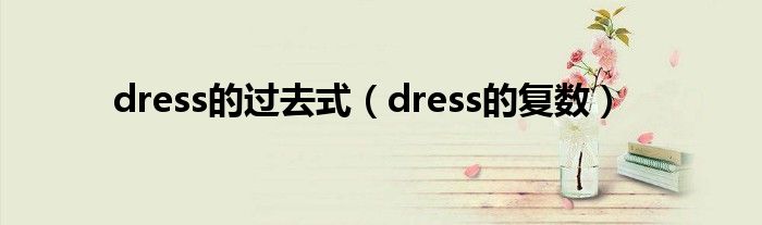 dress的过去式（dress的复数）